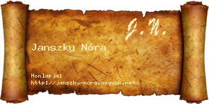 Janszky Nóra névjegykártya