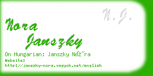 nora janszky business card